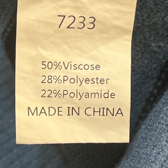 BTFBM Striped Blue & Black Ribbed Knit Turtleneck Sweater XL Warm Oversized - Picture 15 of 16